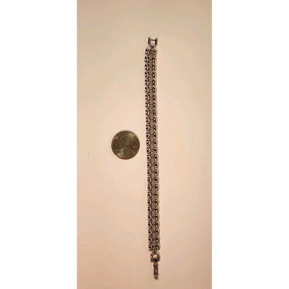 Monet Panther Link Chain Bracelet Silver Tone 7.5 Inch Vintage Signed - Picture 5 of 7